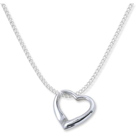 Flydende hjerte halskæde i sterlingsølv til kvinder, fin kærlighedshjerte halskæde, sølvkæde halskæde, gave til kvinder