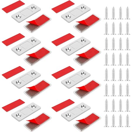 Set med 8 smala magnetiska dörrlås för köksluckor