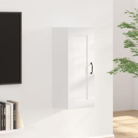 Vidaxl Väggskåp Vit Högglans 35x34x90 Cm Konstruerat Trä Vit