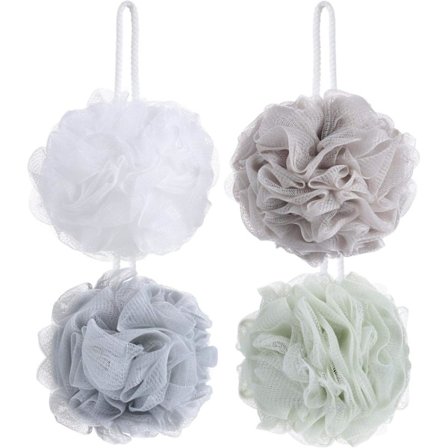 4-pakning Mesh Pouf Badesvamp - Mesh Loofah Kroppseksfolierende Dusjball Dusjsvamp