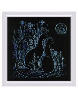 Stickpackung Bild Katze Blau - Riolis