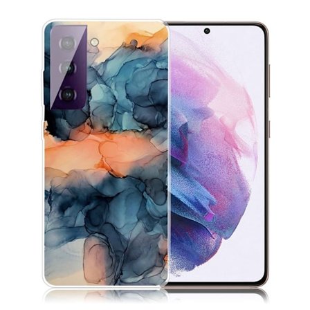 Marmormotiv Samsung Galaxy S21 FE skal - Orange Mellan De Blå