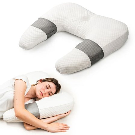 Ergonominen U-muotoinen muistivaahtotyyny tukee ja helpottaa ol
