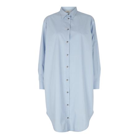 Basic Apparel Vilde Loose Shirt Kjole Blå, Dame