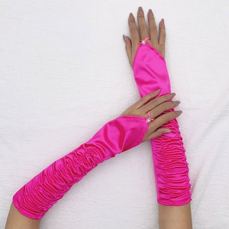 Middagsklänning Handskar Brudhandskar ROSE RED