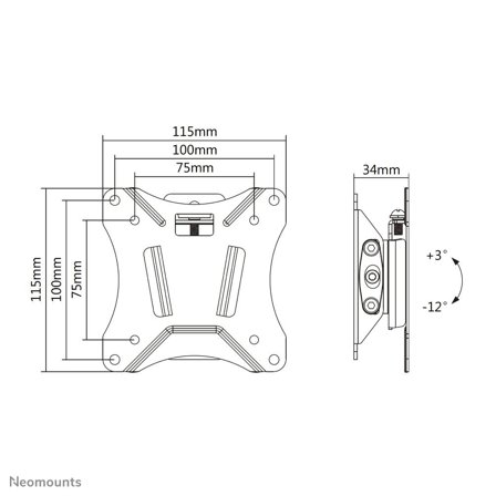 Neomounts by Newstar Select NM-W60 - brakett - tipping - for LCD-skjerm - svart