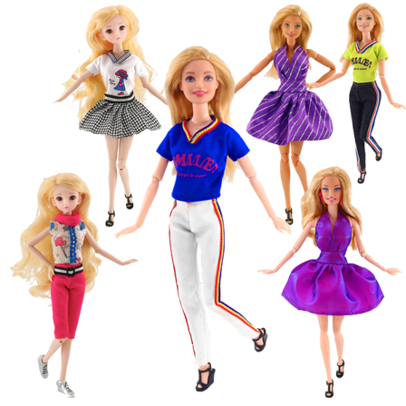 6 delar tillbehör 11 tum flicka Barbie docka klä upp casual