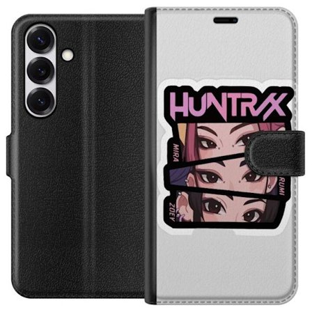 Yhteensopiva Lompakkokotelo Samsung Galaxy S25 K-pop-inspiroitunut futuristinen tyttöryhmä neonvaloissa ja kosminen sci-fi-kohtaus