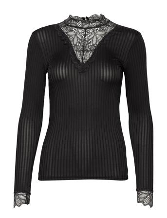 Yasblace Highneck Top Noos T-shirts & Tops Long-sleeved Svart YAS
