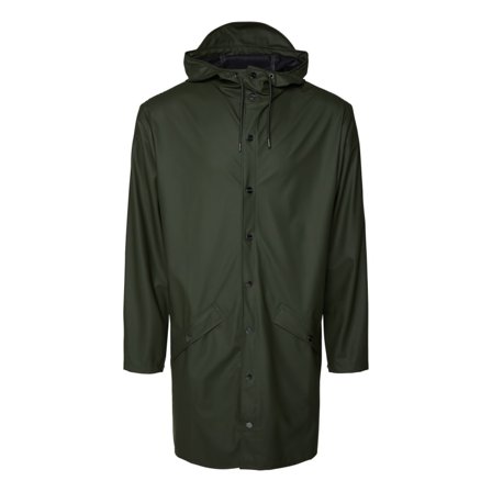 Rains Long Jacket (2021) Unisex rain jackets Green XXS/XS