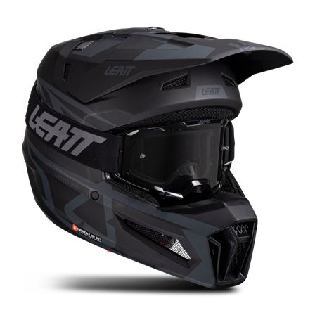 Leatt Moto 3.5 V25 MX Helmet Kit with Goggles Stealth L