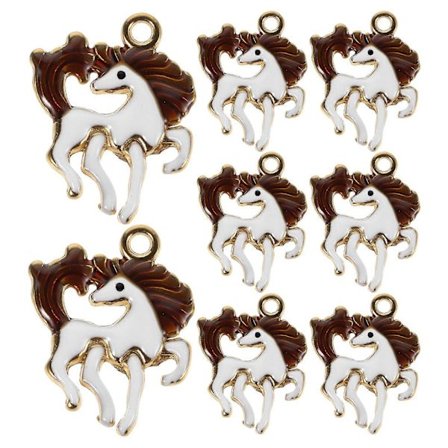 8 stk. Hestevedhæng til armbånd: Rustfrit stål dyrevedhæng hestevedhæng - Mini perletilbehør til DIY smykker armbånd og halskæde [D]