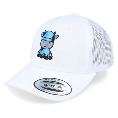 Kiddo Cap - Vit trucker Keps - Kids Cute Baby Cow White Trucker @ Hatstore