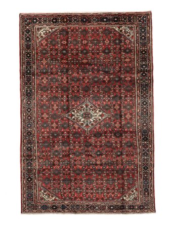 203X305 Alfombra Oriental Hosseinabad Negro/Rojo Oscuro (Lana, Persia)