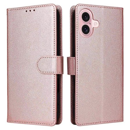 Kompatibel med iPhone 17 Etui Pung Stativ Vis PU Læder Telefon Cover med Håndledsrem - lingling}