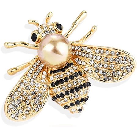 Honey Bee Insekt Rhinestone Djurbrosch för kvinnor tjej
