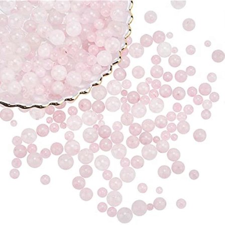 320 stk. 4 Stiler Naturlige Rose Quartz Perler 4mm/6mm/8mm/10mm Runde Rosa Steinperler Tråder Løse Edelstensperler for Armbånd Halskjede 