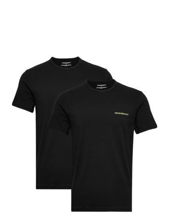 Men's Knit 2-Pack T-Shirt Underwear Night & Loungewear Pyjama Tops Svart Emporio Armani