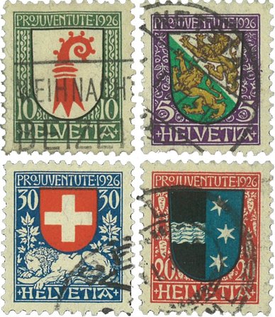 Schweiz 1926 - MICHEL 218/21 - Stemplet