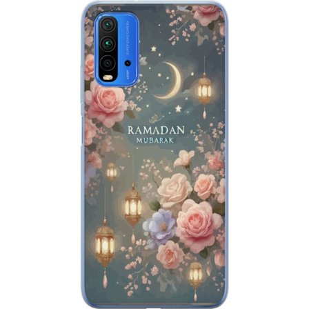 Yhteensopiva Puhelinkuori Xiaomi Redmi Note 9 4G Pimeä fantasiamaailma ihmisellä ja demonisella olennolla tulisessa maisemassa, jossa yliluonnollist