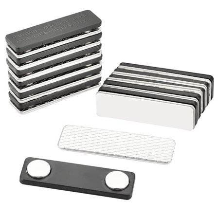 12-pak magnetiske navneskilte selvklæbende magnetiske navneskilte tøj metal navneskilteholder med 2-punktsmagnet til ID-kortholder mærkning