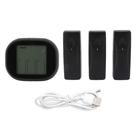 Digital trådlös hygrometer termometer inomhus utomhustemperatur fuktighetsmätare med sensor för kontorsrum