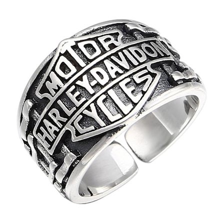 Harley Signet Ring, 925 Sterling Silver Biker Ring