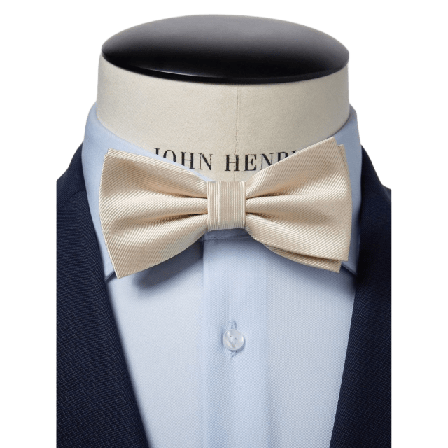 John Henric Silk Woven Rib Plain Pre Tied Bow Tie Accessoarer Herr Gul ONESIZE