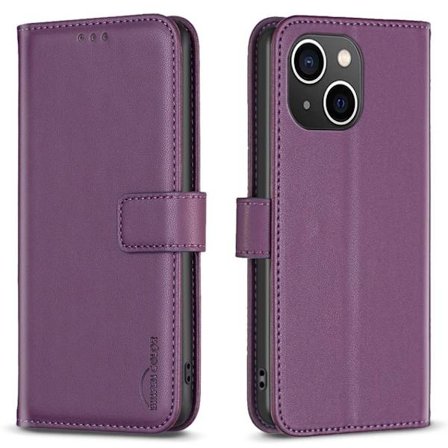 BINFEN COLOR iPhone 15 Wallet Cover Stand - Dark Purple