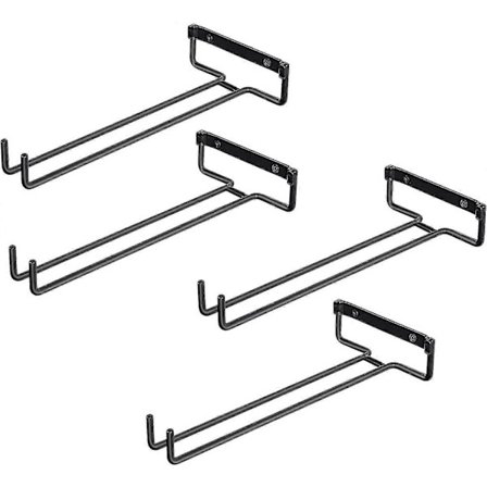 4 st Glasställ Vinglasställ Väggmonterat Vinglasrack Glasställ Hängande Smedja Glasställ Vinglashylla Under Vinskåp För Bar Kök