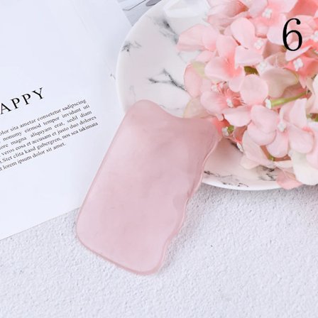 Rose Quartz Gouache Gua Sha Skrape Ansiktsmassasje Naturstein Gouache GuaSha Ansikt Kropp Massasjeverktøy Jade Massasjeapparat