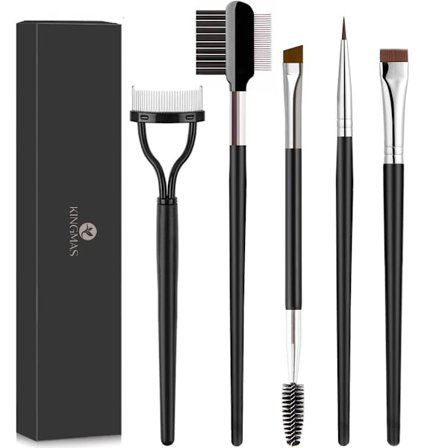 Øjenbryn børste & Øjenvippe separator Eyeliner børste og Bryn kam Vippe Spoolie børste, Stål Mascara kam Pleje børste, 5 stk. Øjenmakeup værktøjer