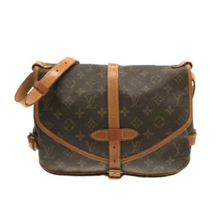 Louis Vuitton Vintage, Pre-owned Saumur 30 Monogram Messenger Bag Bruin, Dames, Maat:ONE Size,leer