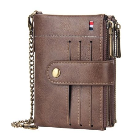 Plånbok Herr Kort Retro Dubbel Dragkedja Kortväska Herr Vertikal