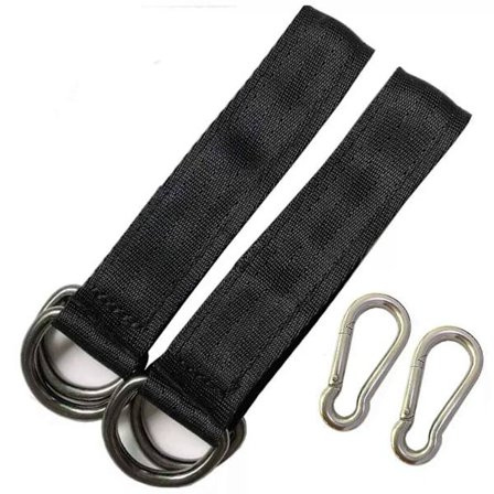 Stykker Træ Swing Stropper Hængende Stropper Swing Tilbehør 25cm Træ Swing Suspension Kit Kraftige Hængende Stropper med 2 Karabinhager