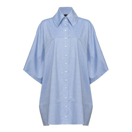 Pinko Cotton micro piquet Kjole finger Blå, Dame