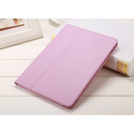 Fodral för iPad mini4/mini5 rosa läderstativ litchimönster och tvåfaldig söm