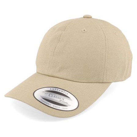 Yupoong - Beige unconstructed Keps - Kids Khaki Dad Cap @ Hatstore