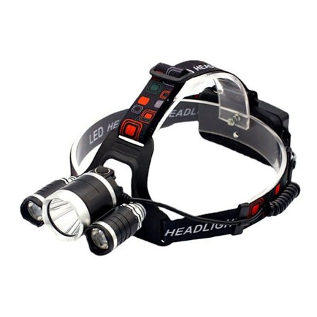 Superlys Genopladelig LED-pandelampe med 3 Lys, 4 Tilstande og 6.000 Lumen til Løb, Camping, Fiskeri, Cykling eller Vandring