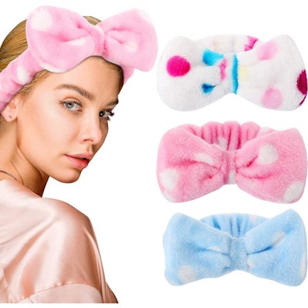 3 stycken hårband smink pannband rosett hår wrap handduk ansikte smink pannband