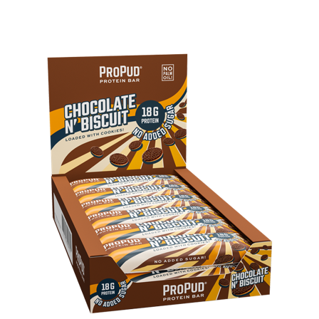 12 x ProPud Protein Bar, 55 g, Chocolate N' Biscuit