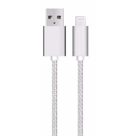 Sign USB kabel med Lightning kontakt för iPhone & iPad Silver/nylon, 1m