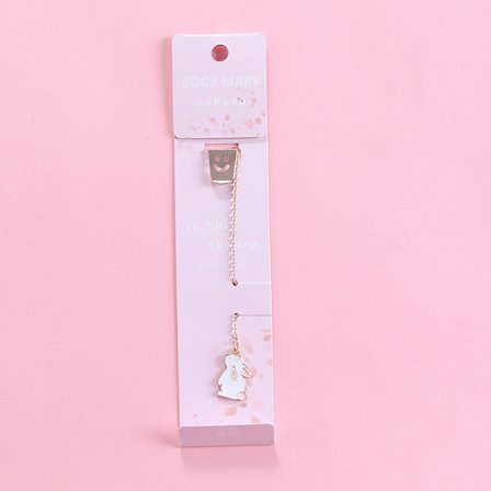 Kreativ liten fräsch metall-sida mapp, anteckningsblad hänge bokmärke, DIY hänge tag mapp (vit kanin),