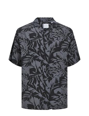 Jjguru Monochrome Aop Resort Shirt Ss Tops Shirts Short-sleeved Grey Jack & J S