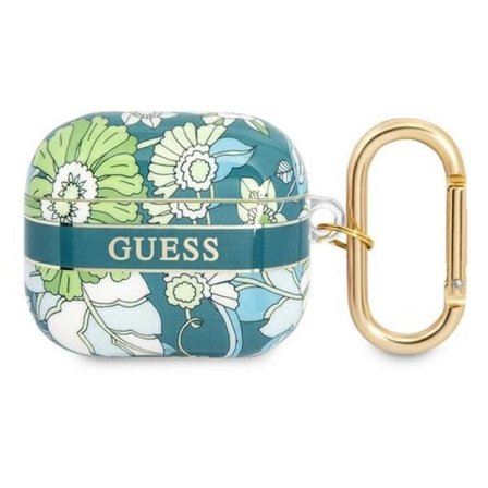 Guess AirPods 3 Skal Flower Strap - Grön