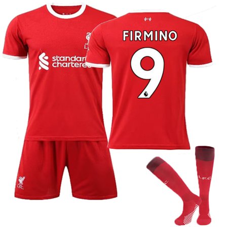 23-24 Liverpool Home Kids Football Shirt Kit nr 9 FIRMINO
