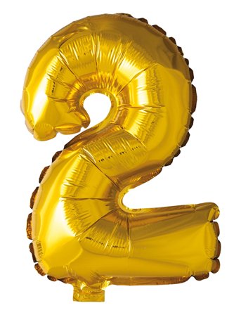 Joker | Foil Balloon Number 2 Gold 86 Cm | 86 cm