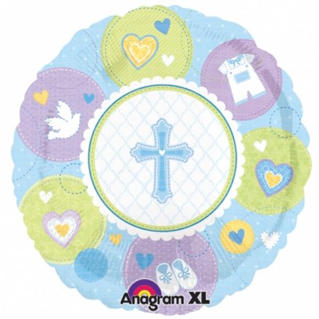 Heliumballong dop blå - Dop Dekoration - Kalaslagret.se