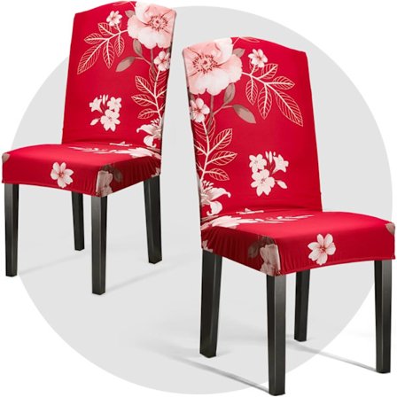 2-pack matstolsöverdrag, avtagbara tvättbara överdrag för kök Parsons stolar