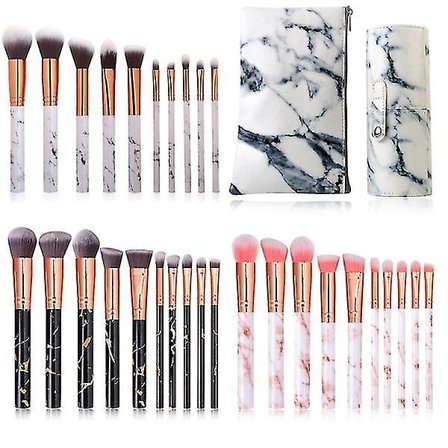 10 stk Sminkebørster Sett Kosmetikk Pudder Øyenskygge Foundation Rouge Blanding Beauty Make Up Brush Maquiagem Niuniu(hvit)